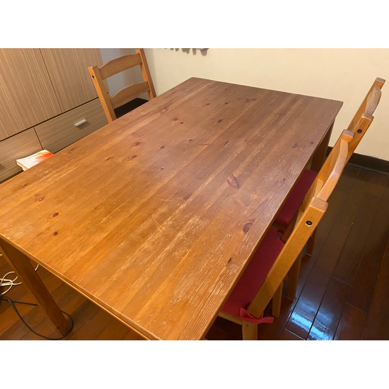 木製餐桌工作桌桌子書桌（含椅子）