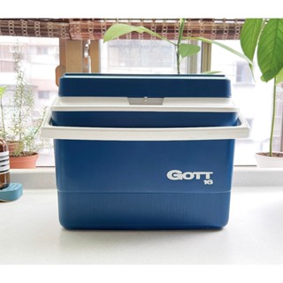 美國 GOTT 藍色保冰桶．行動冰箱．攜帶式冰箱 15L (二手．九成新)．含運, 附贈日本製 i-Beam保冷劑