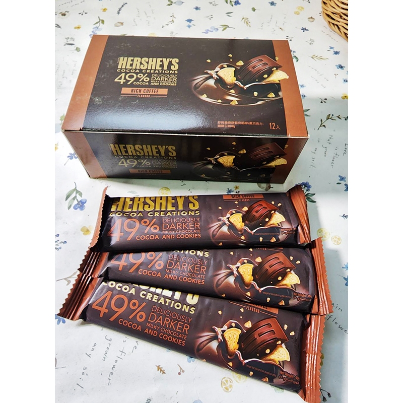 好時 Hersheys 曲奇餅乾夾餡49%黑巧克力-咖啡口味(效期2024/05/10)市價45元特價22元