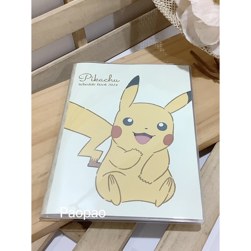 日本 Pokemon 2024 寶可夢 皮卡丘 B6 薄本 行事曆 跨年手冊 年曆本 日誌本 手帳本
