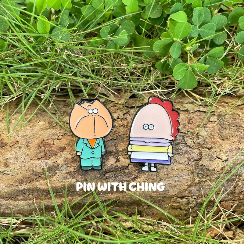 我們這一家 花媽 花爸 金屬胸針