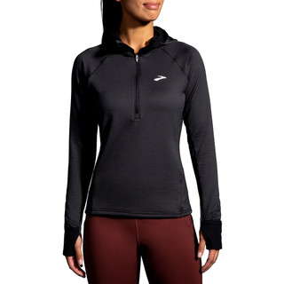 【BROOKS】女 Notch 保暖連帽上衣 2.0 經典黑(221568001)