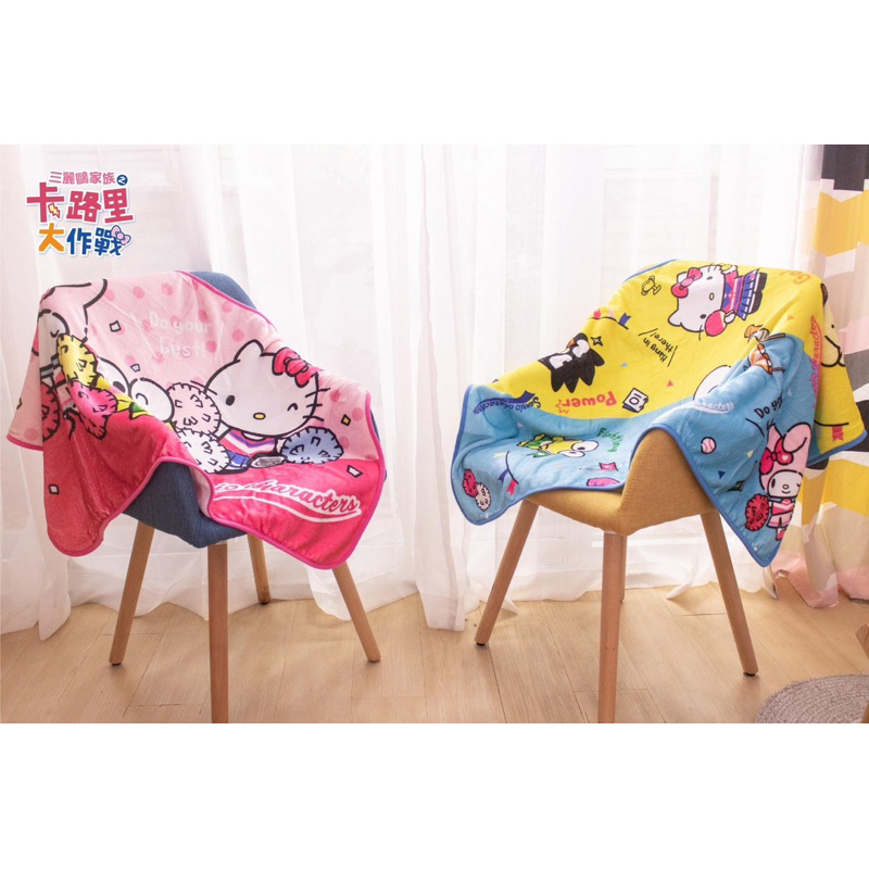 Sanrio 三麗鷗家族之卡路里大作戰 暖暖毯 法蘭絨毯 冷氣毯 兒童毯 毛毯 Kitty 美樂蒂 布丁狗 展場限定商品