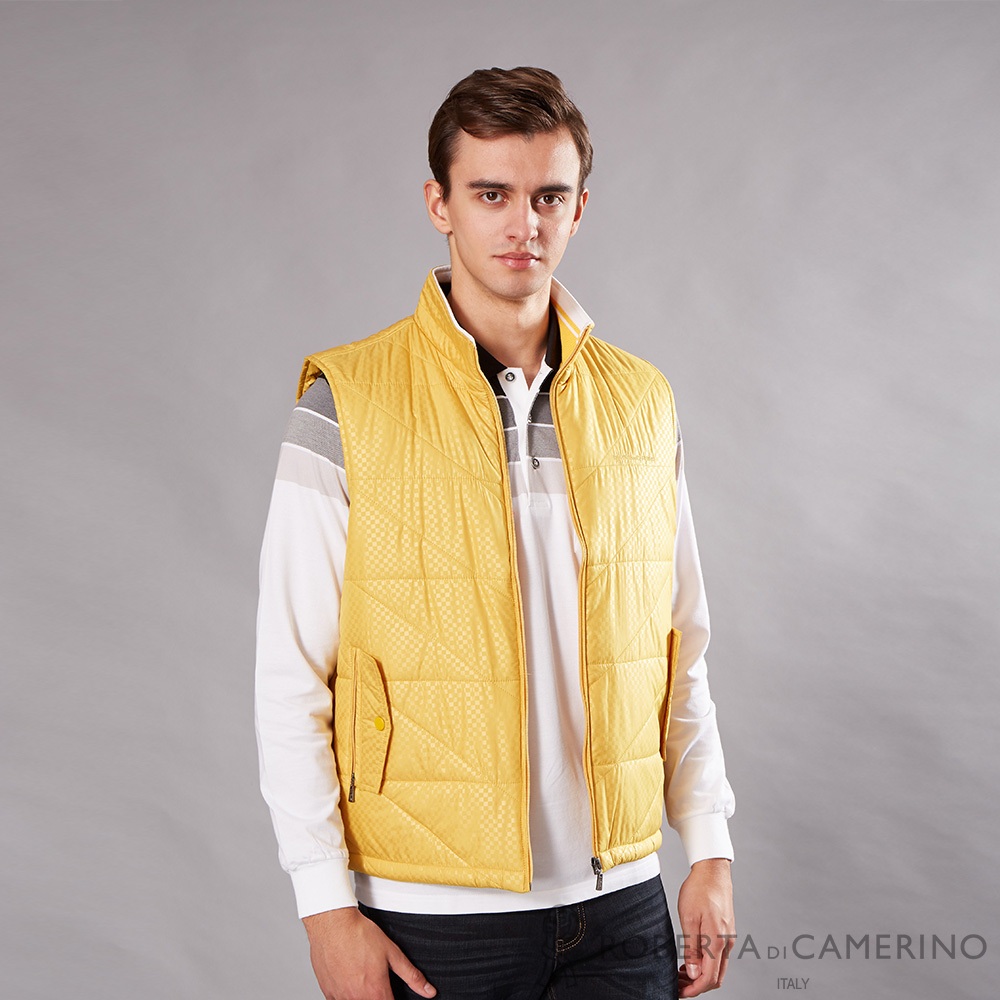 ROBERTA諾貝達 時尚型男 輕盈鋪棉背心RVC62-65黃色