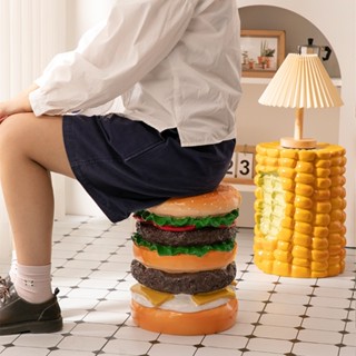INS款 擬真造型食物椅🍔漢堡 咬一口玉米 甜甜圈 冰淇淋 馬卡龍 穿鞋椅 玄關椅 矮凳 茶几 童趣造型 居家裝置藝術