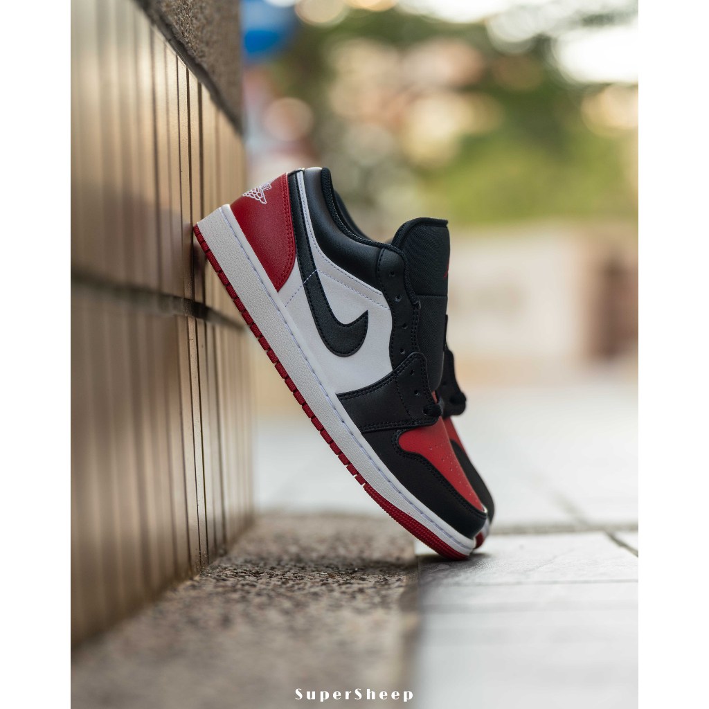 Air Jordan 1 Low Bred Toe 黑頭 男款 黑紅 553558-161