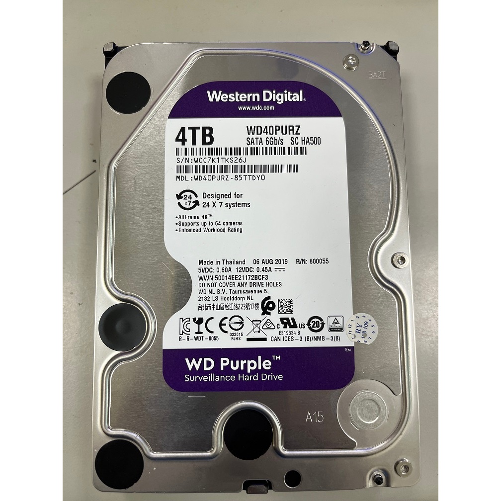 WD40PURZ-85TTDY0 4TB 紫標 監控碟