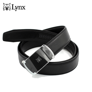 【Lynx】時尚紳士素面橢圓銀頭牛皮自動扣皮帶 LY11-8856-99