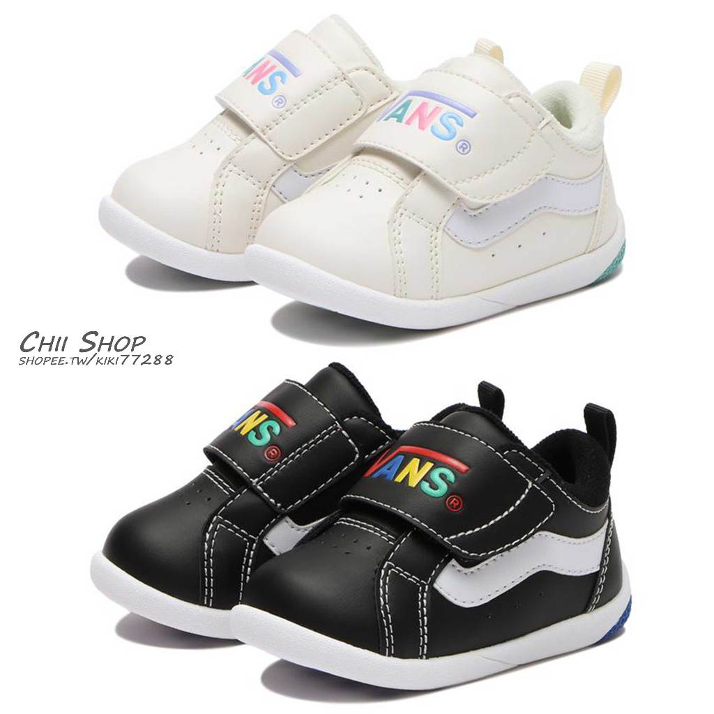 【CHII】日本 VANS FABLE EZ 童鞋 小童 魔鬼氈 彩色字母 黑色 白色 V2135B