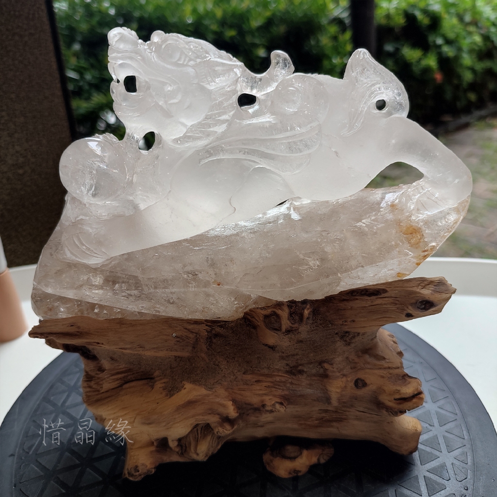 《惜晶緣》天然 白水晶 貔貅 雕刻 收藏級 精品 水晶 擺件 藝術品 4號