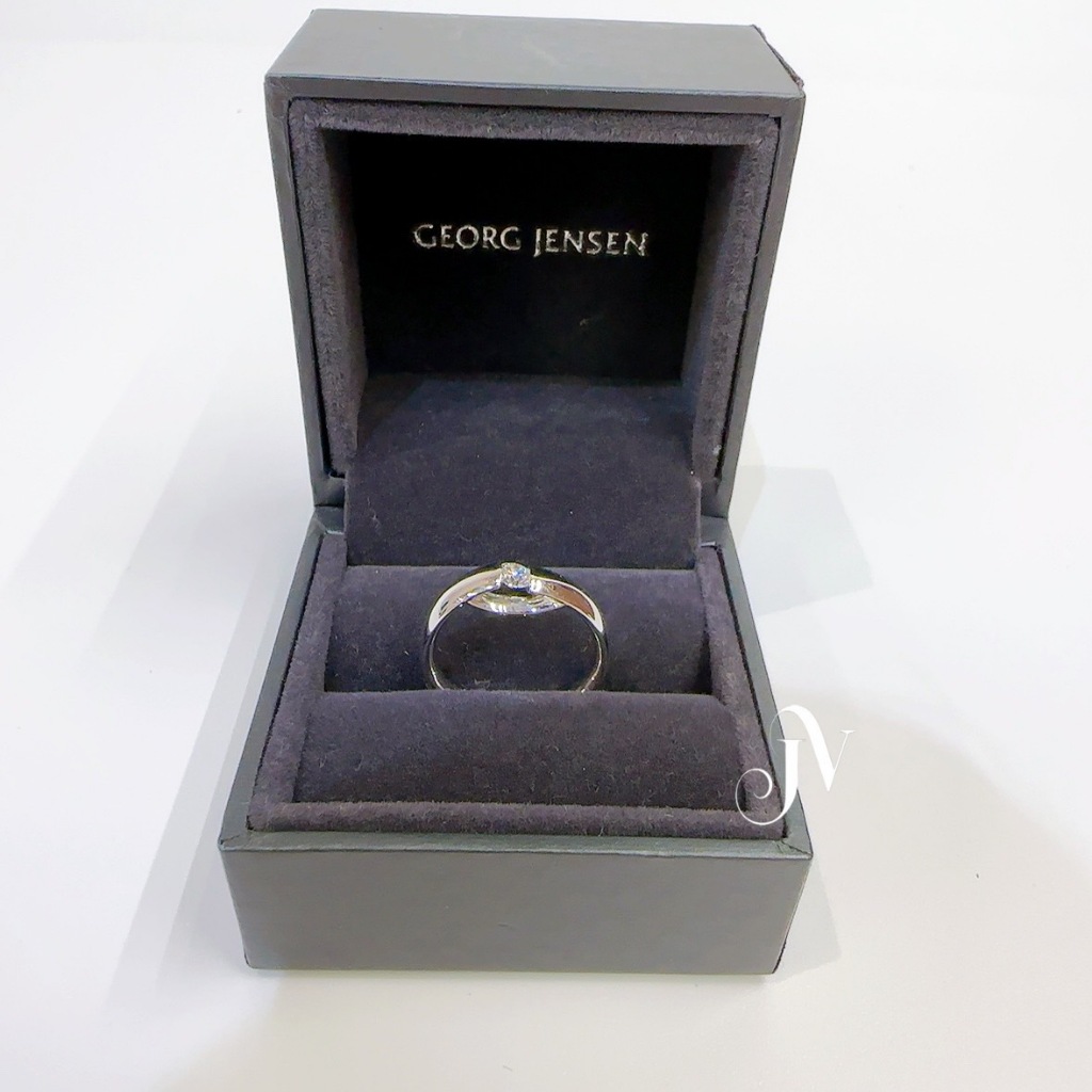 Georg Jensen 750白K金單鑽戒指百年紀念Centenary 3565885