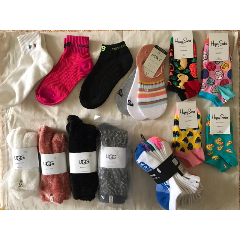 全新 NB New Balance UGG 毛毛襪 毛巾底 Happy Socks ROXY 長襪 短襪 運動襪 女襪