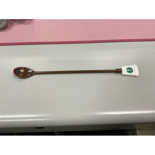 正貨-星巴克攪拌塑膠匙，底部咖啡形狀是矽膠