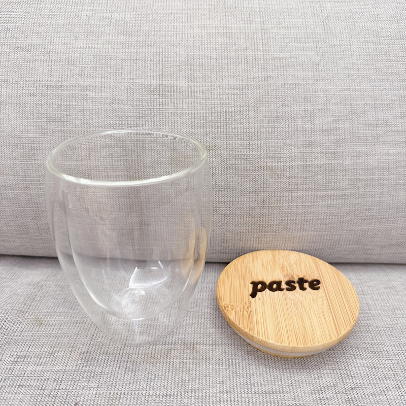 竹木杯蓋 雙層玻璃杯 隔熱透明創意水杯