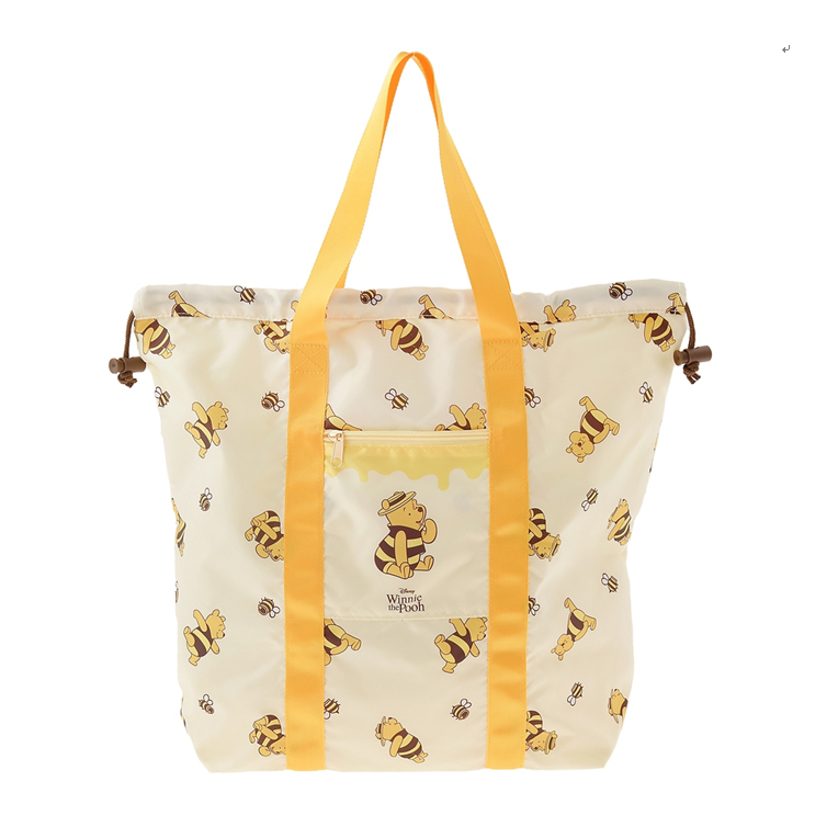日本代購 迪士尼 蜜蜂 小熊維尼 手提袋 可折疊 現貨