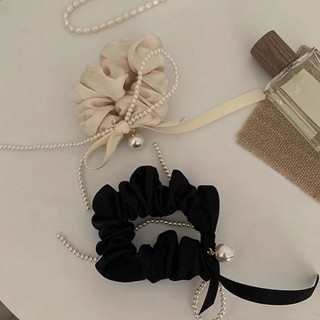 【Miss迷飾】小香風小珍珠蝴蝶結髮圈 珍珠髮圈 蝴蝶結髮圈 大腸圈 髮圈 髮飾