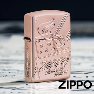 zippo 玫瑰金書寫字體收藏(加厚版)防風打火機 48768 美國設計 玫瑰金 雕刻工藝 限量 生產編號 終身保固