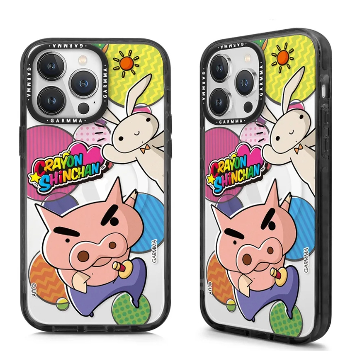 GARMMA 蠟筆小新iPhone 15 Pro Max 磁吸款保護殼15 派對時光-不理豬15 Pro支援磁吸