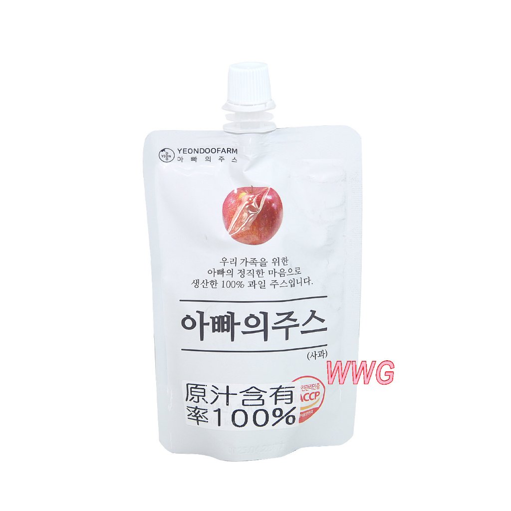 YEONDOOFARM 韓國蘋果汁100ml (單包45元，3包99元)，正式進口報關，貼有中文標籤