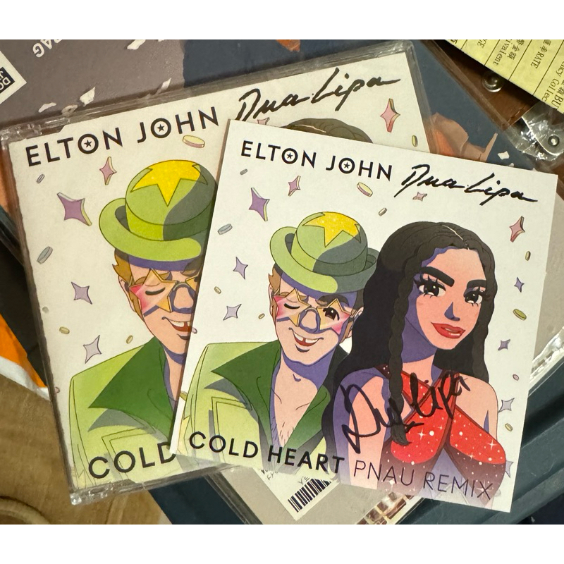 (現貨/最後三張）Elton John &amp; Dua Lipa - Cold Heart CD +Dua親筆簽名紙卡