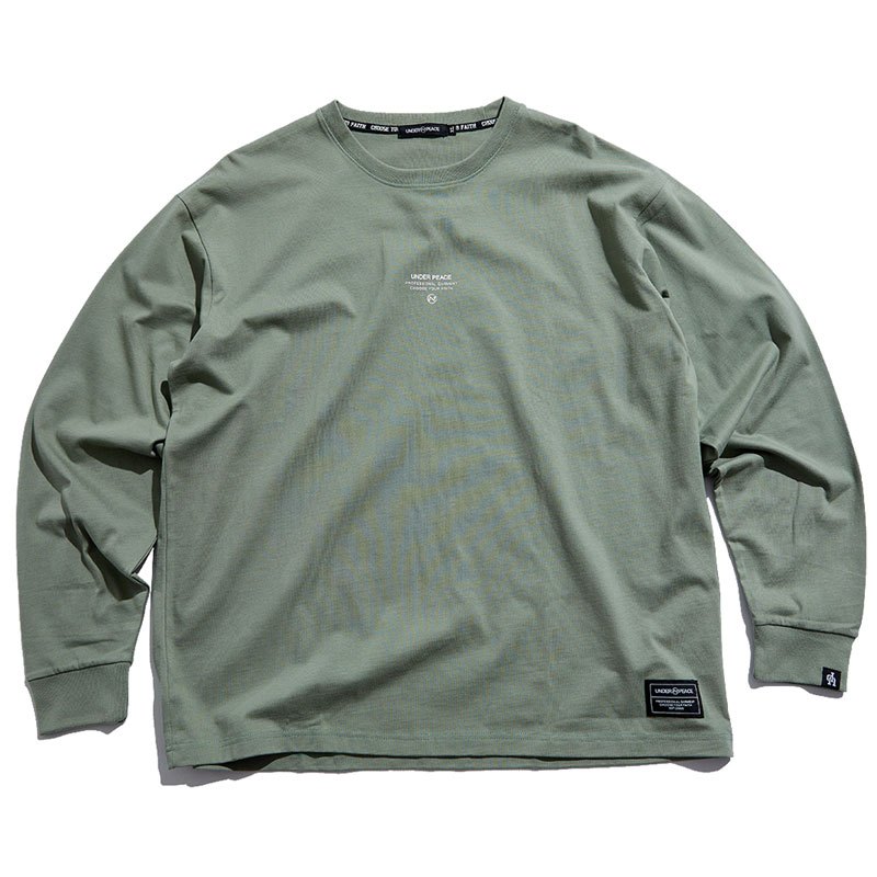 UNDER PEACE 23AW SIERRA LOGO / TEE.LS 文字 長T (SAGE 灰綠色) 化學原宿