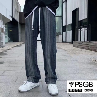 PSGB Taipei - J-0865 直紋斜口縮腰牛仔褲 - 丹尼褲-流行時裝-男長褲-型男-休閒- 韓風 - 現貨