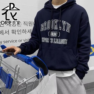 DR更衣室-帽T 休閒BROOKLYN連帽上衣 長T恤 大尺碼5XL 男生衣服 男裝 長袖 加絨【NL663080】