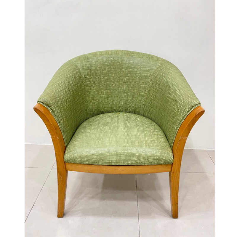 二手諮商椅/單人椅/綠色椅子/休閒椅/沙發椅