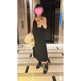全新韓版黑色細肩帶素面長洋裝、小禮服