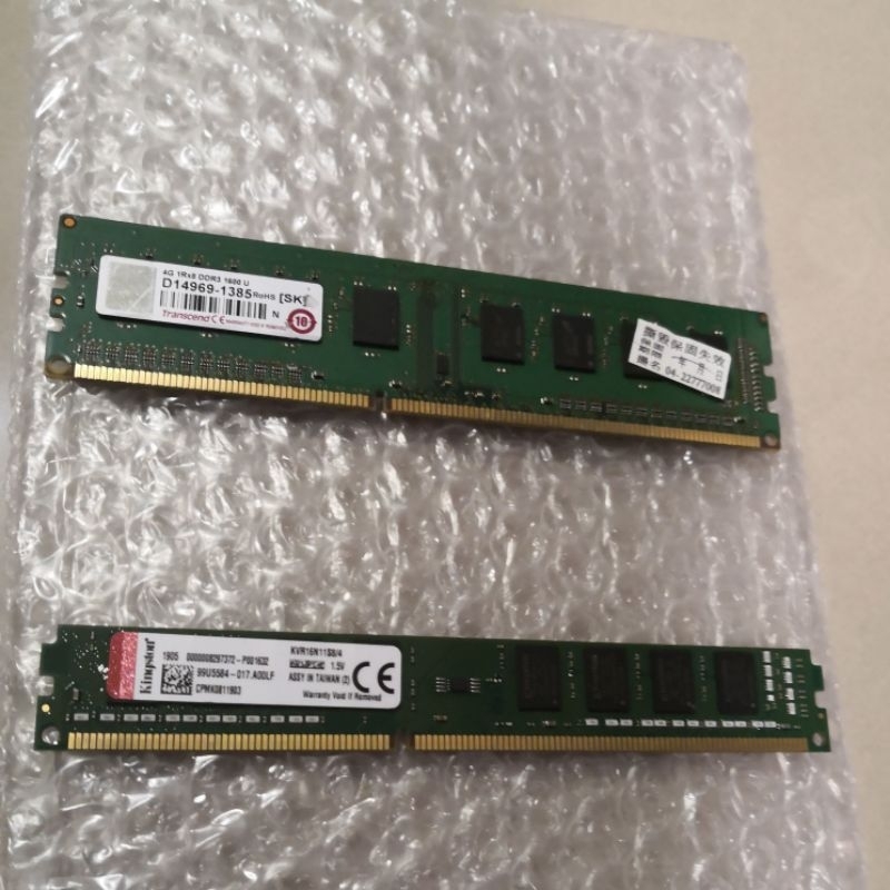 金士頓 創見DDR3 1600 4G單面 良品記憶體