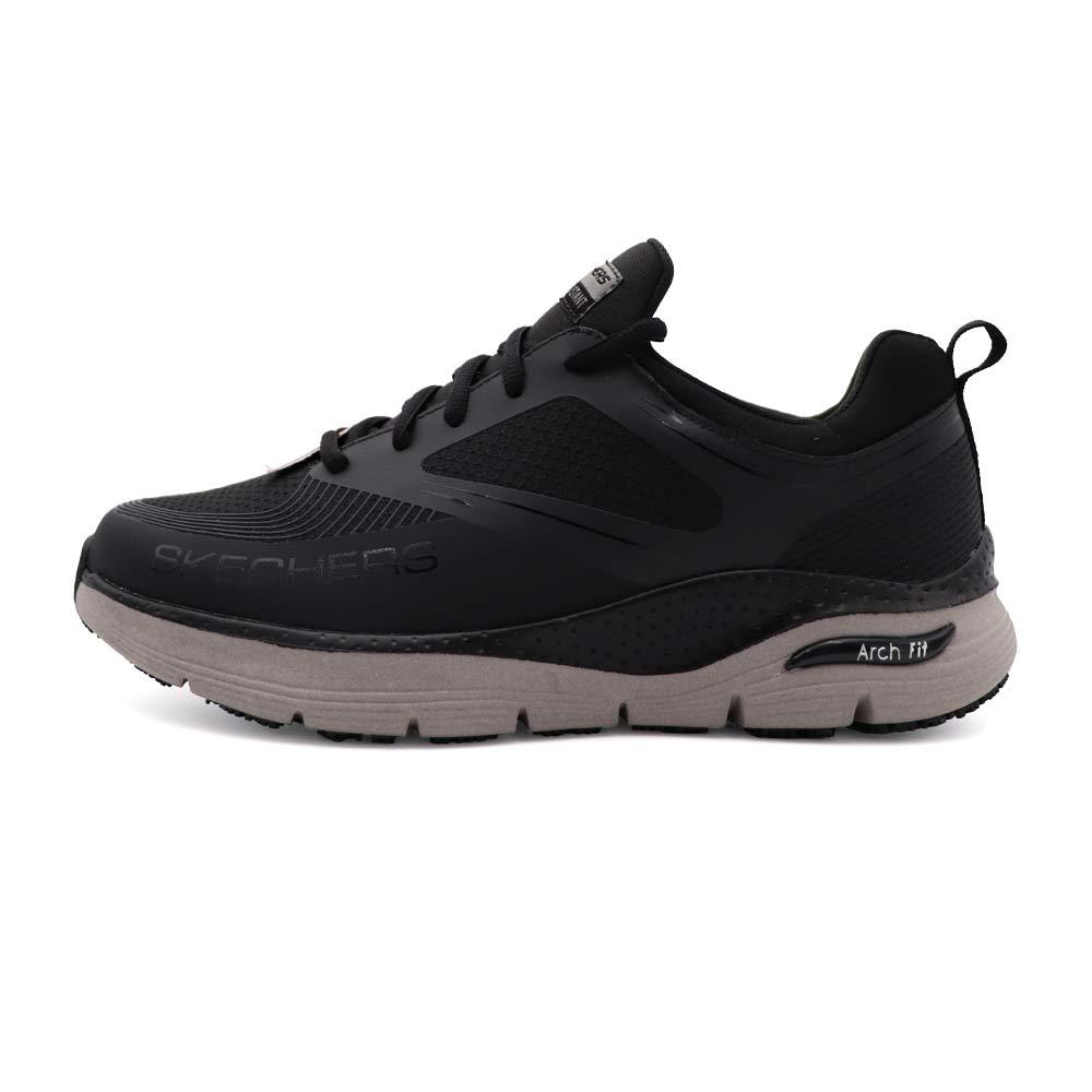 Skechers Arch Fit 黑灰 網布 防滑 休閒 工作鞋 男款 B4606【新竹皇家200149BKGY】