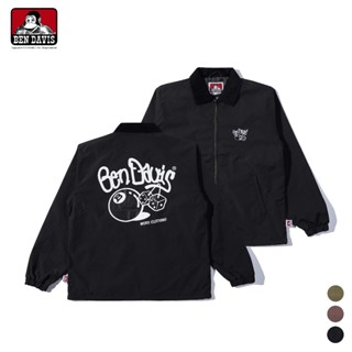 BEN DAVIS DICE & BALL ZIP JACKET 燈心絨拼接領 胸前刺繡 教練外套