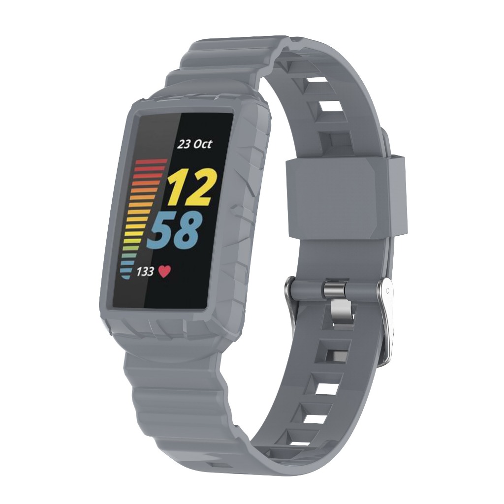 一體式鎧甲 Fitbit Charge6 一體錶帶 Charge 5 4 矽膠錶帶 透氣錶帶 可調節 運動錶帶 快拆錶帶