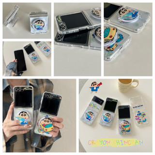 磁吸蠟筆小新 三星Galaxy Z Flip6 摺疊手機殼 Samsung 三星Z Flip5 4 3 翻蓋殼防摔保護殼