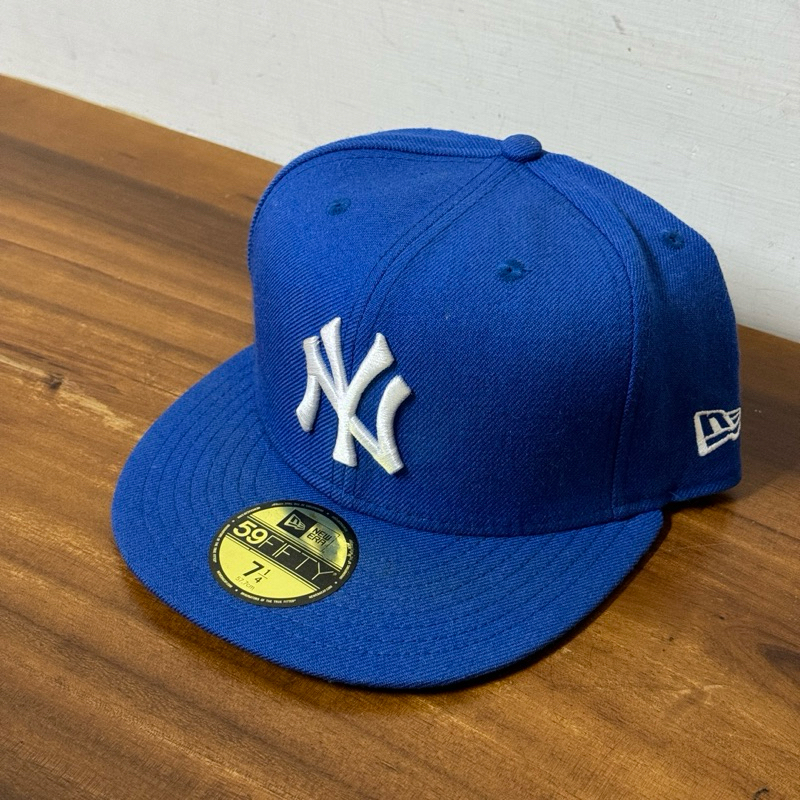 NEW ERA 59FIFTY(5950) 全封式平簷棒球帽 藍色NEW YORK YANKEES 7 1/4 二手