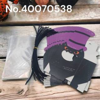 萬聖節黑貓紙盒+opp袋+皮繩 20入/包紙袋、中秋節禮盒、年節禮盒、餅乾盒、咖啡盒、塑膠袋、烘培包裝器具