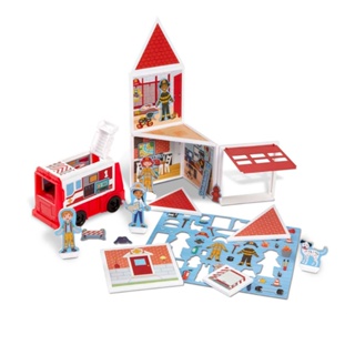 【美國瑪莉莎 Melissa & Doug 】磁力建構娃娃屋, 消防局 (集點換購賣場)