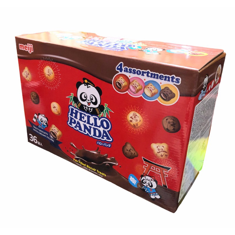 新加坡 明治 貓熊 夾心 餅乾 小熊 餅乾 禮盒（分購綜合/牛奶/草莓/巧克力/雙層巧克力/一箱36入）點心 好市多