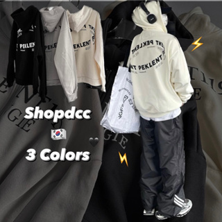 【Shopdcc】Y2K風格 重磅 連帽外套 刷毛 保暖 英文 字體 印花 棉外套 重磅 灰色外套 女 男 外套 雙拉鍊