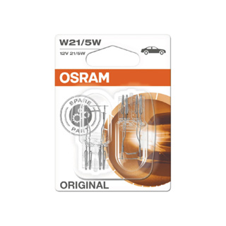 OSRAM歐司朗 ORIGINAL 7515 日規專用雙芯煞車燈 W21/5W 12V(2入)白【真便宜