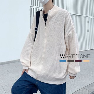 WAVE TONE〖4色〗素面立領寬鬆針織外套 針織上衣 素面毛衣 針織衫 長袖上衣 港風毛衣 休閒百搭『HD2207』