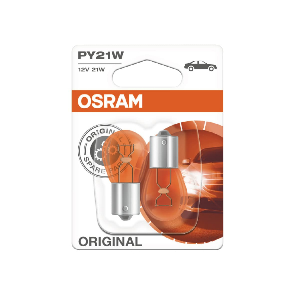 OSRAM歐司朗 ORIGINAL 7507 汽車單芯燈泡(琥珀) PY21W 12V 21W(2入)【真便宜】