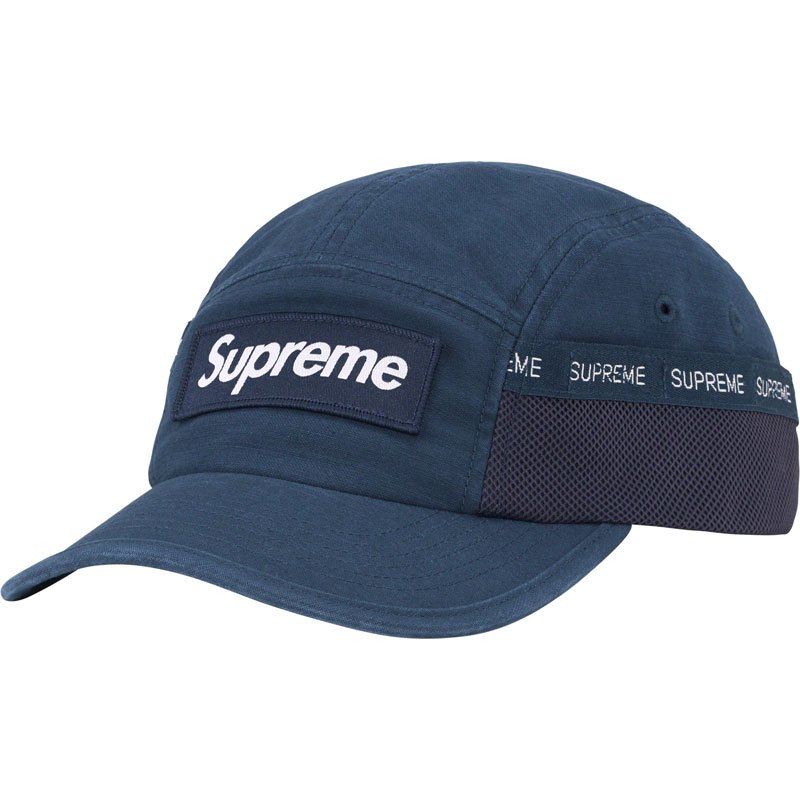 SUPREME FW23 MESH POCKET CAMP CAP 五分割帽 (深藍色) 化學原宿