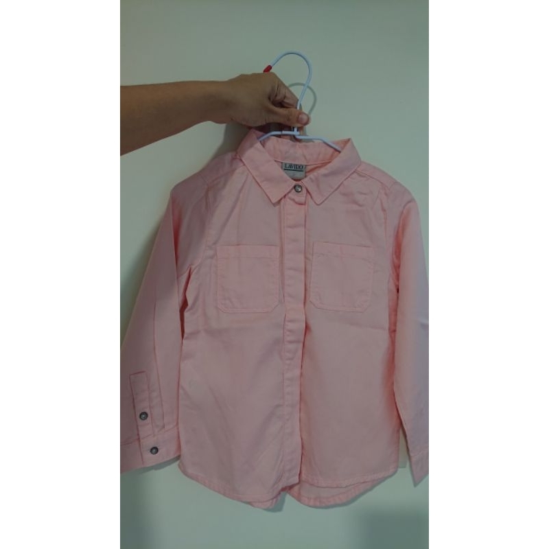 全新 Lavido 粉色 薄長袖 襯衫 100cm