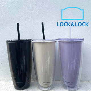 現貨當天出🇹🇼隔日到貨🚀一組免運🆓正版授權💯贈清潔組🎁lock&lock 樂扣樂扣 雙層吸管杯 隨行杯 咖啡杯 環保杯