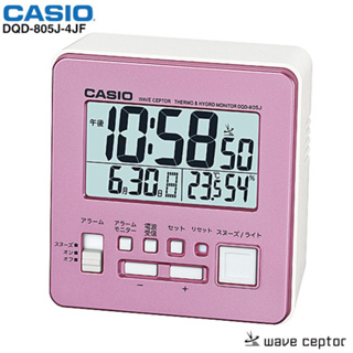 [特價］全新現貨日本CASIO DQD-805J-4JF電波鬧鍾 電子鬧鐘 溫度計 濕度計「日本正規品」粉色
