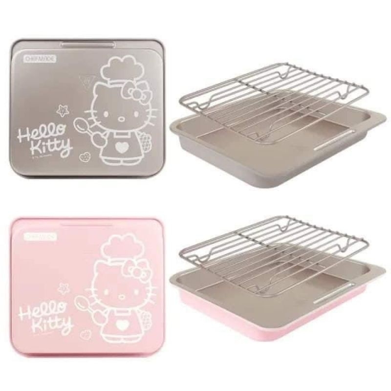 Hello Kitty9.5吋不沾烤盤 粉色 (氣炸烤箱專用烤盤)(附烤架)