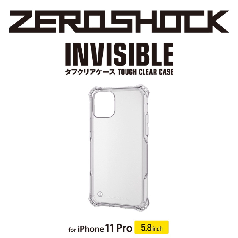 【日本ELECOM】透明不易變黃 軍規防摔殼素iPhone 11 Pro ZEROSHOCK 吊繩孔 贈送保護貼