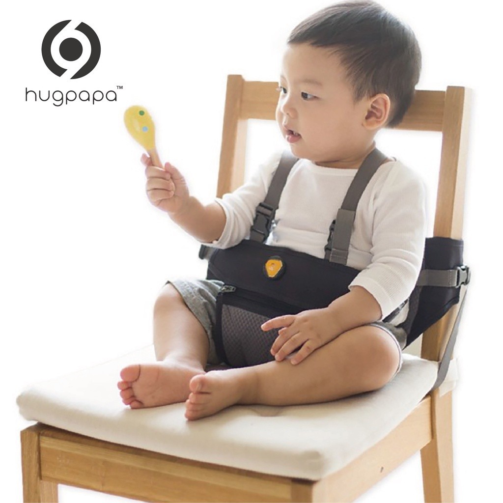 【瞳嗇系-二手/兒童用品】(黑色款) hugpapa DIAL-FIT 韓國兒童兩用學步輔助背帶 攜帶式餐椅固定帶