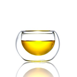 【食器x時光】耐熱雙層玻璃茶杯45ml 品茗杯 茶杯 水杯 茶具 玻璃杯 咖啡 茶葉 果汁 冰沙